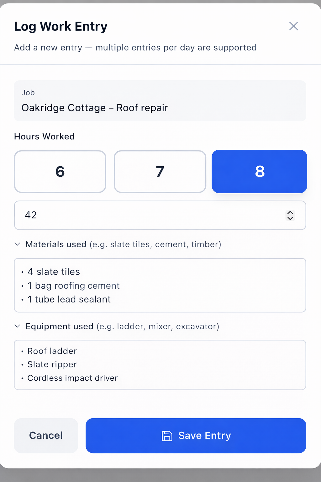 Simple daily job logging in RateCheck